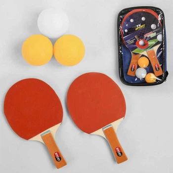 Ракетки для пинг понга 2шт + 3 шарика настольный теннис в чехле TK Sport, C44850