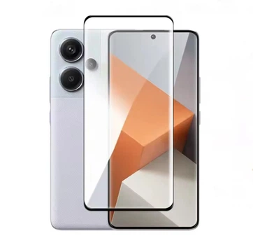 Защитное стекло на смартфон Xiaomi Redmi Note 14 Pro Plus 5G / Черная рамка