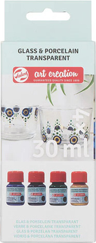 Zestaw farb Talens Art Creation Glass & Porcelain Transparent Set Blues 4 x 30 ml (8712079442941)