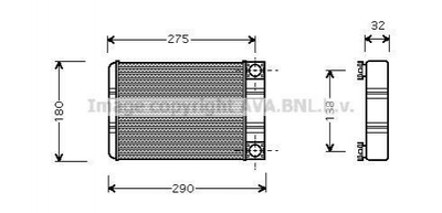 Теплообменник, радиатор печки AVA COOLING MSA6312 Mercedes C-Class, G-Class 2038300161, A2038300161