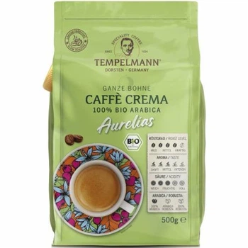 Кава в зернах Tempelmann Aurelias BIO 100% Arabica Caffe Crema 500 г