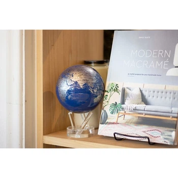 Самовращающийся глобус Solar Globe (MG-45-BSE) Политическая карта с диаметром 11,4 см серебристый
