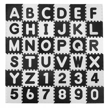 Mata piankowa dla dzieci RICOKIDS puzzle litery 30 x 30 cm 36 szt szare (5908220470779)