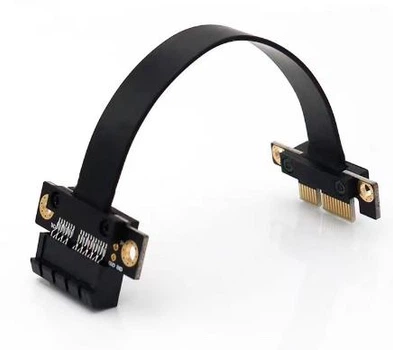 Райзер гибкий REV 3.0 шлейф PCI-E 3.0 1x -> 1x 180 на 180 градусов 30 см (683677195-11) Черный