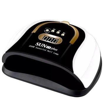 Настольная лампа для маникюра и педикюра SUN C4 Plus 256Вт для сушки гель лака LED дисплей Черный/Белый