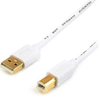 Кабель Atcom USB - USB Type-B V 2.0 (M/M), 1.8 м, феррит, белый (3795) пакет