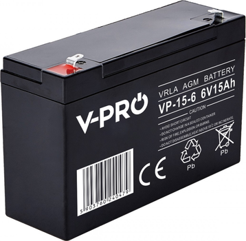 Akumulator Volt Polska AGM VPRO 6V 15 Ah (6AKAAGM615)