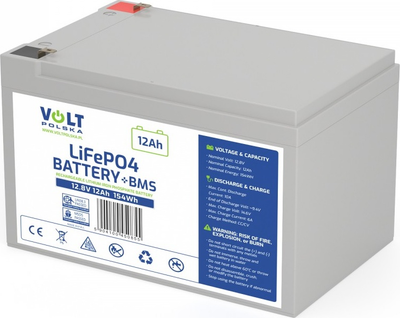 Akumulator Volt LiFePO4 12.8V 12Ah 10A BMS (6AKLI01212)