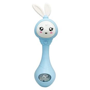 Интерактивная игрушка-погремушка "Зайчик" MGZ-1210(Blue)
