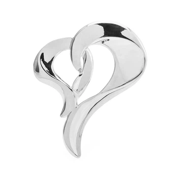 Брошка BROCHE біжутерія Два Серця срібляста BRBF114001