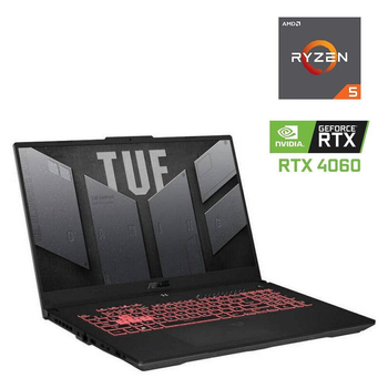 Ігровий ноутбук Asus TUF Gaming A15 FA507NV-LP025W / 15.6" (1920x1080) IPS / AMD Ryzen 5 7535HS (6 (12) ядер по 3.3 - 4.55 GHz) / 16 GB DDR5 / 480 GB SSD / nVidia GeForce RTX 4060, 8 GB GDDR6, 128-bit / WebCam б/в