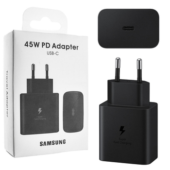 Мережевий зарядний пристрій Samsung 45W/3A Type-C швидка зарядка Super Fast Charge та Power Delivery Black