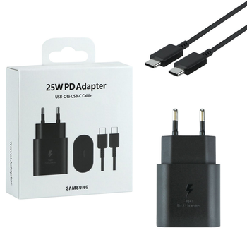 Зарядний пристрій Samsung PD25W/3A Type-C швидка зарядка Super Fast Charge + кабель Type-C Black