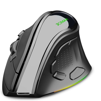 Вертикальная мышь беспроводная, безшумная JOMAA V530 с аккумулятором и RGB подсветкой 2,4G+Bluetooth Black