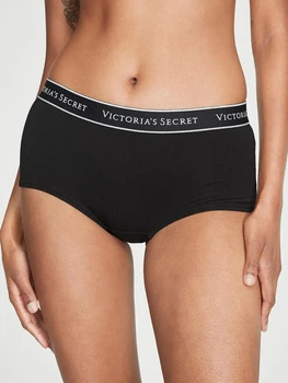 Трусики шорты женские хлопковые Victoria's Secret 26825395 S Черные (2126439778221)