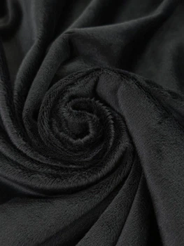 Ткань плюш Минки (Minky) черный 250г/м2 150см 1пог.м (M-BLACK)