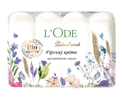 Косметичне тверде мило L'Ode гірські квіти екопак 4х70 г