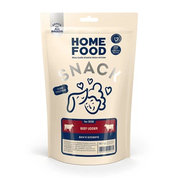 Ласощі для собак Вим'я яловиче Home Food 80грм (4820290090422)