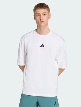 Футболка спортивна довга чоловіча Adidas Power Oversize JV9683 M Біла з принтом (4068809485790)