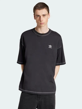 Футболка хлопковая длинная мужская Adidas Originals Trefoil Essentials JW0971 M Черная (4068807537798)