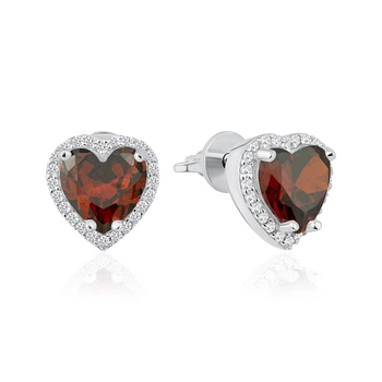 Серебряные серьги «Garnet Heart»
