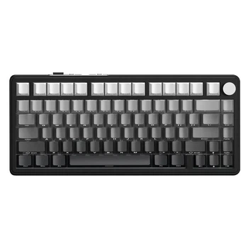 Ігрова механічна бездротова клавіатура Attack Shark X85 Gray gradient, 75%, RGB, USB-C, hot-swap, White Jade Switch з регулятором гучності