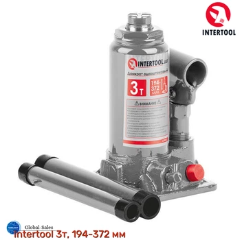 Домкрат гидравлический Intertool 3 т х 350 мм одноштоковый (GT0022)