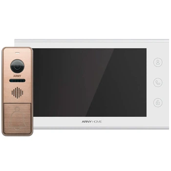 Комплект Wi-Fi видеодомофона ARNY AVD-7342A (AVD-731A Wi-Fi + AVP-NG420 1 МП) White + Bronze