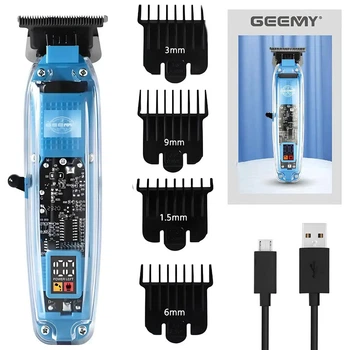 Триммер для бороды и волос Geemy GM8007 автономный 150 мин с 4 насадками и USB зарядкой лезвия из нержавеющей стали 5 Вт для домашнего ухода