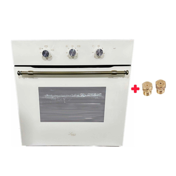 Духова шафа газова Luxor Qualität 60 GIO Rustik Grill KUP конвектор, бежеве скло + набір для підключення пропан в подарунок, бежевий