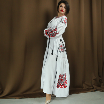 Вишита сукня Plumarii "Ідріс" 3XL(58) Білий PJ-0033
