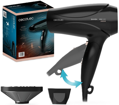 Suszarka do włosów Cecotec IoniCare 5450 Power&Go Pro Fire Czarna
