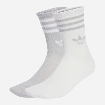 Набір чоловічих шкарпеток Adidas 3-Stripes Glitter Crew Socks 2 Pairs JX5204 40-42 2 пари Сріблястий/Білий (4068807868502)
