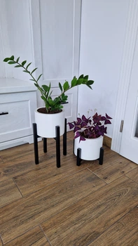 Комплект підставок для вазонів та квітів 2 шт WoodDecor чорного кольору