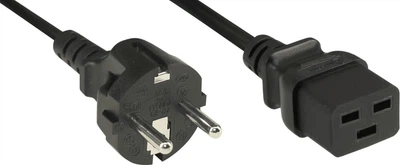 Кабель живлення пристроїв Lucom IEC(Schuko)-(C19) M/F 3.0m 180°/180° 3x1.5mm D=9.0mm Cu чорний(84.00.7205)