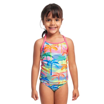 Детский купальник комплект Funkita Toddler Girl's Swim Steady Tankini & Brief Poka Palm (FKS058G71734) размер 4 розовый 110