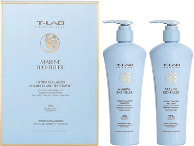 Набор для волос - T-Lab Professional Marine Bio-Filler Hydra Collagen Hair Set (shamp/300ml + mask/300ml) (1446981-27122416)