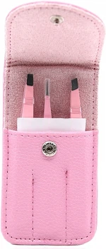 Набор пинцетов для бровей 3 шт, розовый футляр - Cosmo Shop 3шт (1091149-27062006)
