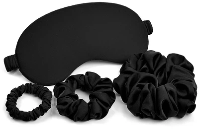 Набор аксессуаров подарочный, черный "Sensual" - MAKEUP Gift Set Black Sleep Mask, Scrunchies (1221962-29584271)