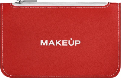 Косметичка плоская, красная "Autograph" - MAKEUP Cosmetic Bag Flat Red (1250126-27070188)