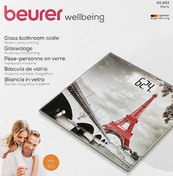 Весы стеклянные напольные с фотопечатью Парижа - Beurer GS 203 Paris (1036027-27072028)