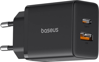 Ładowarka sieciowa Baseus Cube Fast Charger Type-C+USB 30W Cluster Black EU (P10111404113-00)