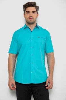 Сорочка чоловіча, колір бірюзовий, 214R7008-1, 4XL