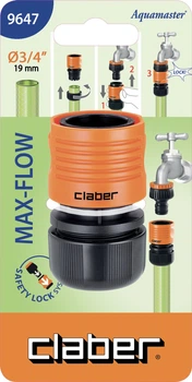 Коннектор 3/4" Claber для поливочного шланга "Максимальный поток" (96470000)