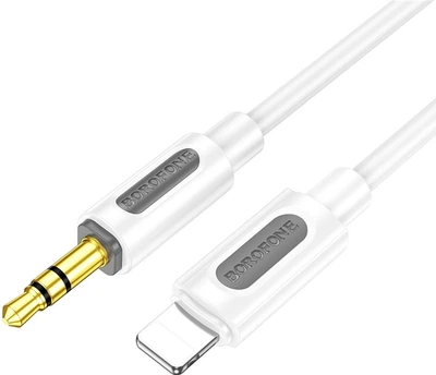 Аудиокабель Borofone BL20 True sound silicone Digital Audio Conversion Cable iP White (6941991114403)