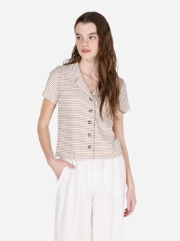 Сорочка жіноча Colin's CL1074376LBR XS Light Brown в клітинку (8684112730387)