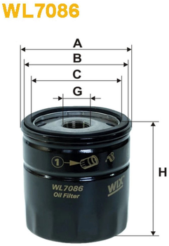 Масляный фильтр WIX Filters Aro, Citroen, Daihatsu, Fiat, FSD Nysa, FSO Polonez, Hyundai, Iveco, Lada, Lancia, LDV, Leyland, Moskvitch, Nissan, Peugeot, Piaggio, Renault, Rover, Suzuki, Talbot, Uaz, Vauxhall (WL7086-12)