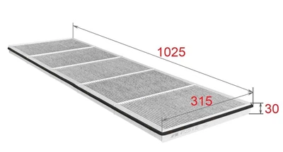 Фильтр салона Alpha Filter УГОЛЬНЫЙ 1025x315x30 Tesla Model X ( 1045566-00-G