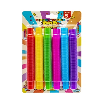 Іграшка антистрес Pop Tubes Поп труби набір 6 шт 14-45см