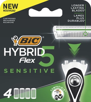 Змінні касети BIC Flex 5 Hybrid Sensitive 4 шт (3086123760455)